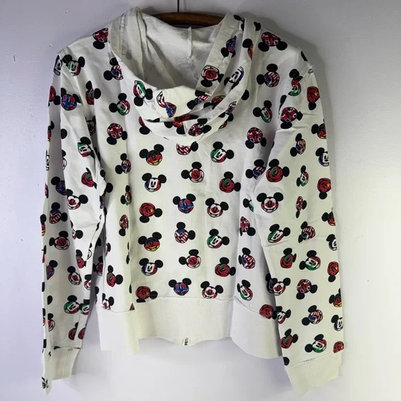 VTG Disney Around the World Epcot raw hen long sleeve zipper hoodie top  XXL - Picture 2 of 7
